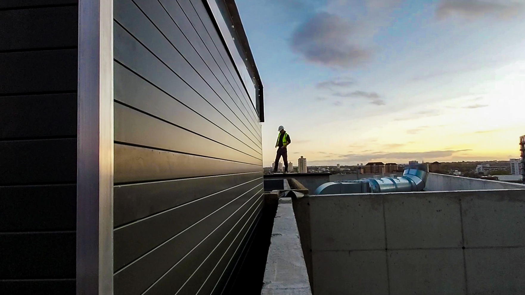Rooftop plant screening at Wyvil Road